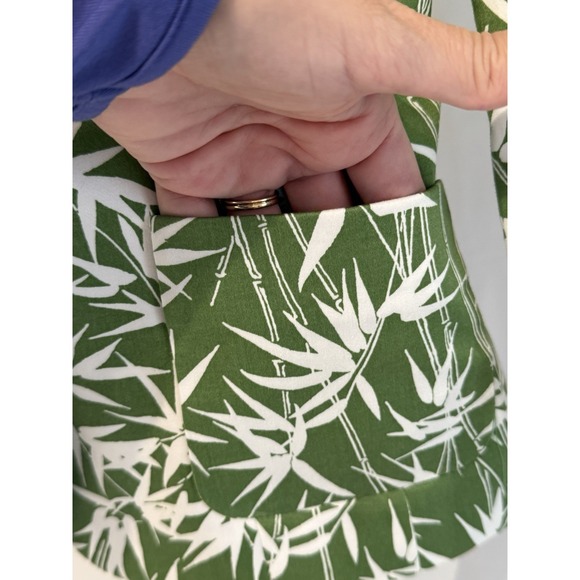 Jones & Co Stretch Single Button Blazer Green White Bamboo Print Size 6P NWT - Picture 6 of 14